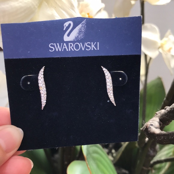 Vintage Swarovski S Shaped Pave Drop Crystal Earrings - Picture 1 of 9